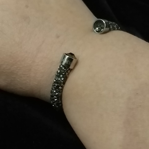 Swarovski "Crystaldust" cuff bracelet in black, measures - 6" (small) - Picture 4 of 4